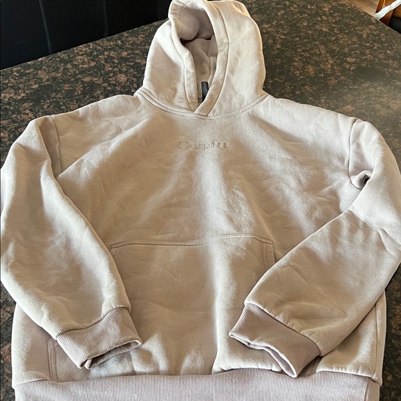 Comfrt Cozy Beige Hoodie size large - Picture 1 of 4